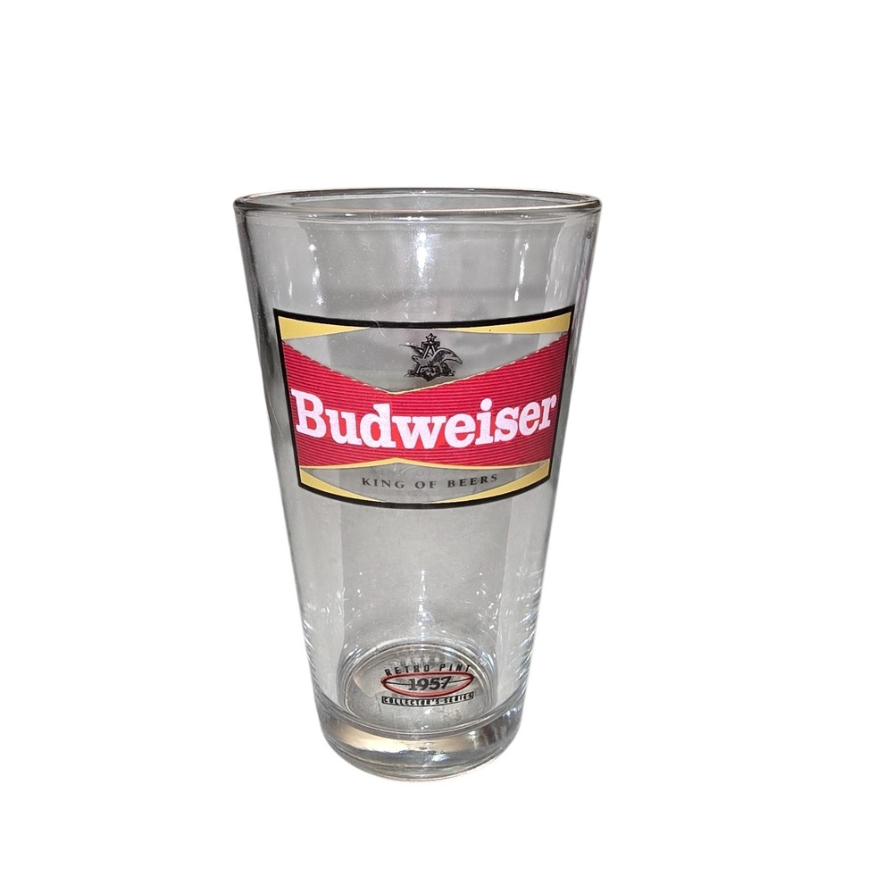 Vintage Budweiser‎ King of Beers Bud Retro 1957 Libbey Glass Tumbler Pint Stein
